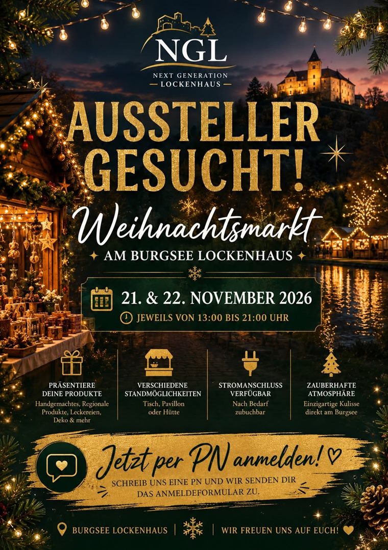 Weihnachtsmarkt am Burgsee Lockenhaus – Plakat